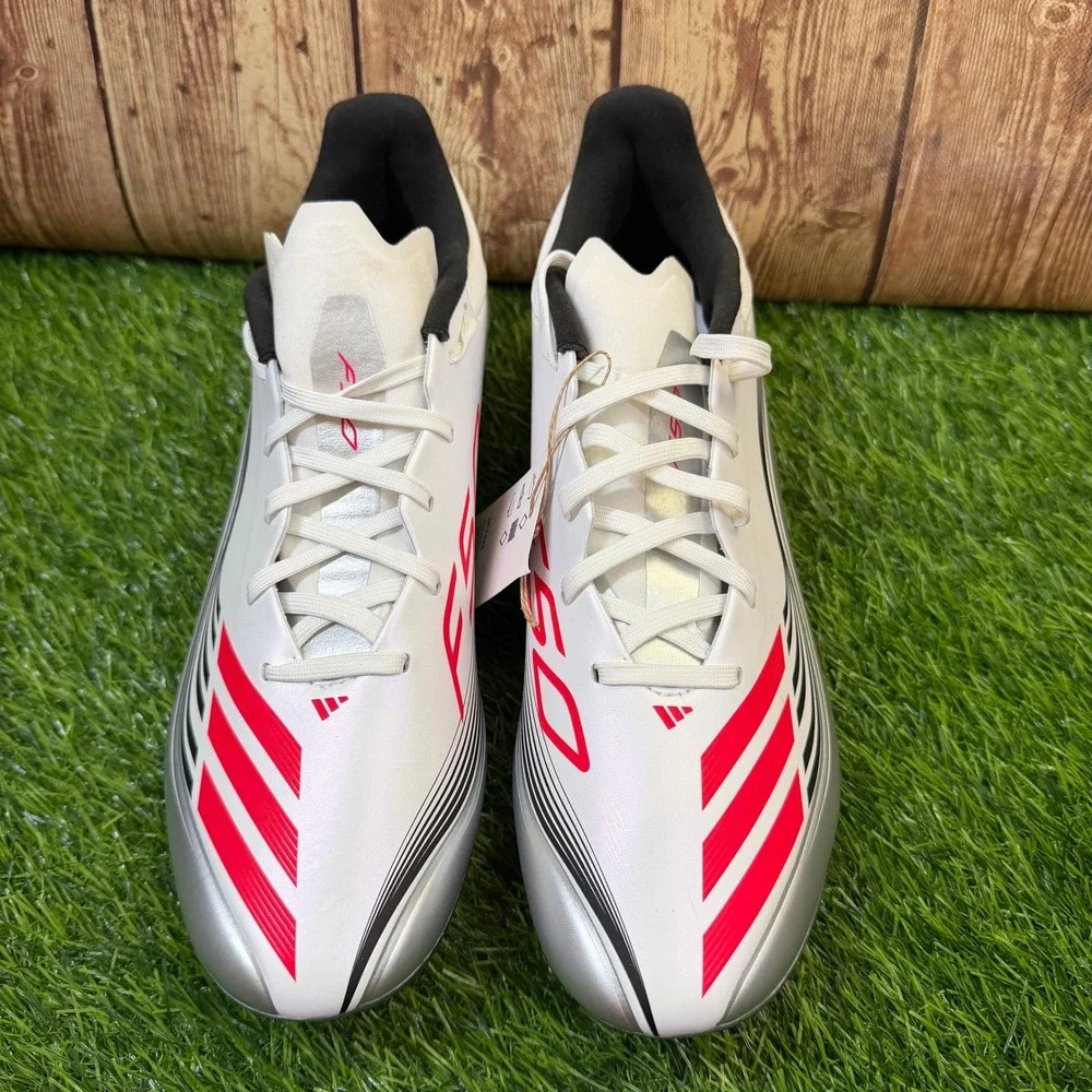 Adidas F50 Messi League Soccer Cleats Mens Size 9 White Lucid Red Silver